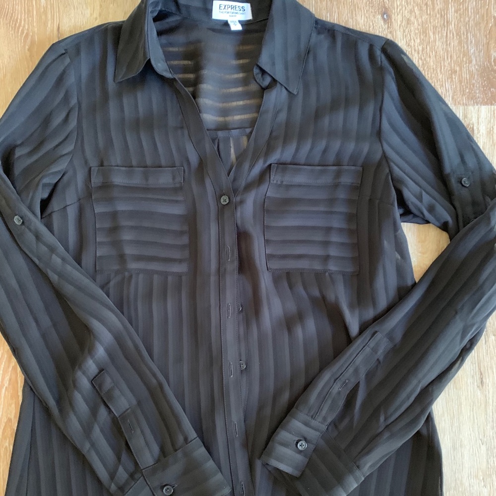 express brand, sheer black and wholesome detailing